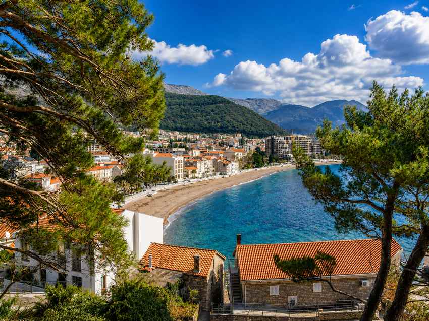 Petrovac coastal town on the Adriatic